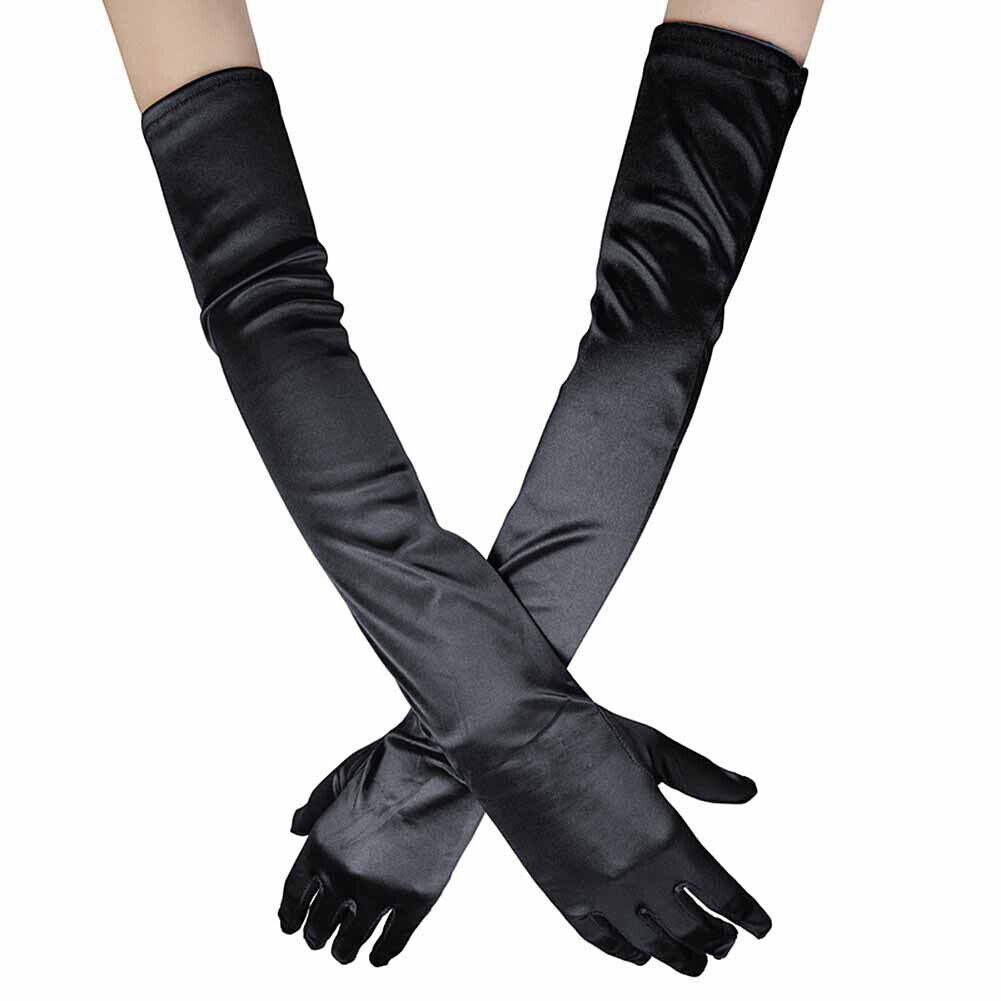 US 20.47'' Satin Evening Gloves Long Party Dance Elbow Arm Length Opera Cosplay