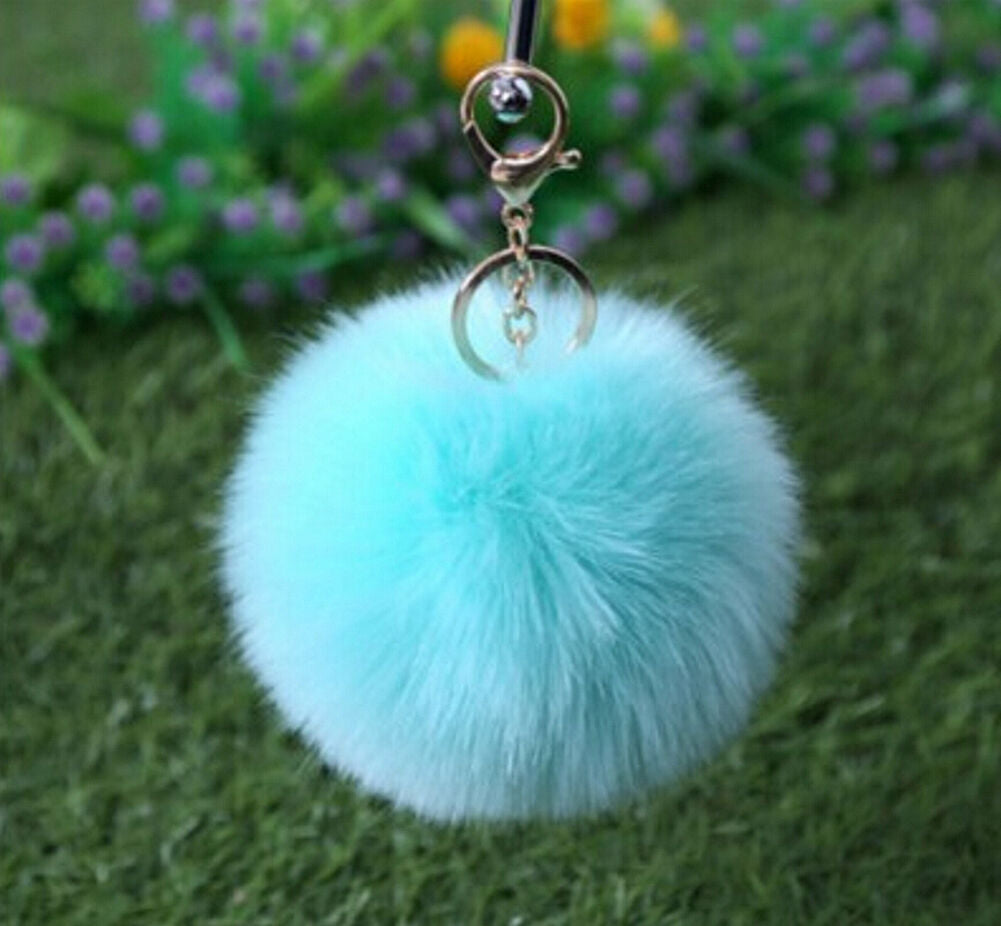 Rabbit Fur Ball/Rabbit Ear PomPom Cell Phone Car Pendant Handbag Key Chain Ring
