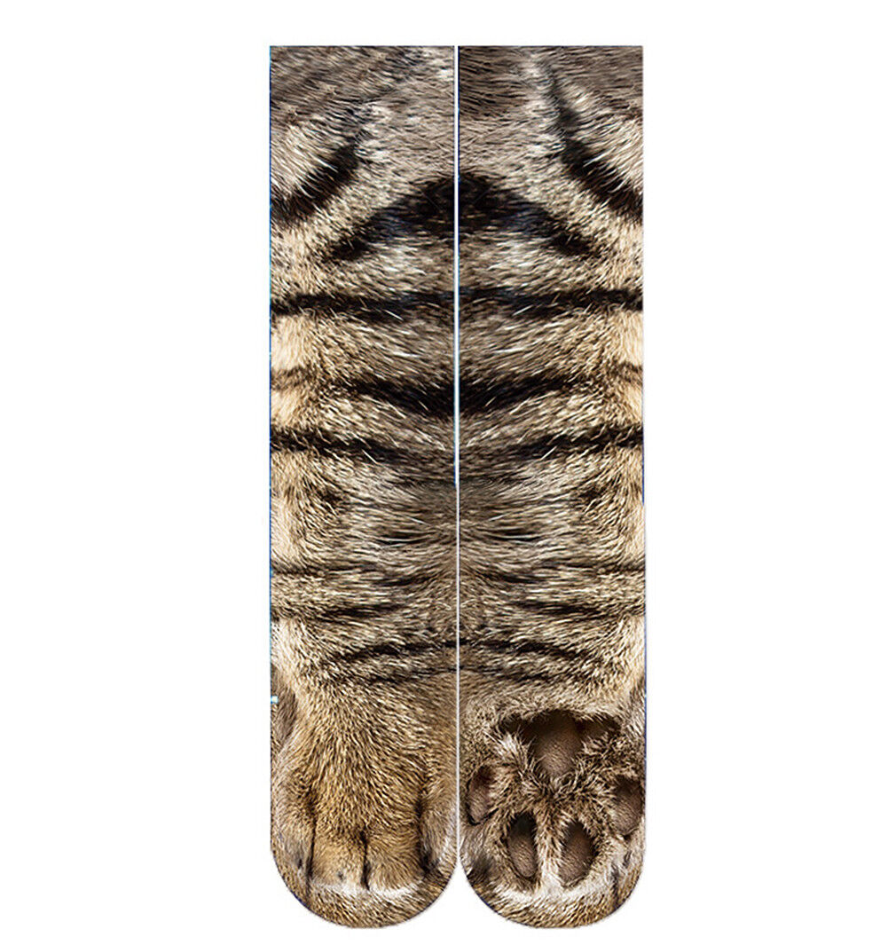 US Seller Unisex Women Men Adult Teen 3D Animal Print Sock Paw Crew Foot Socks