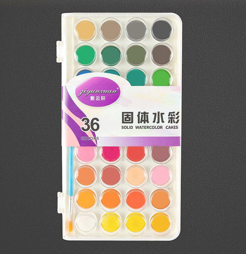 US 36 Color Fundamental Watercolor Pan Artist Set and/or 10 Paint Brushes