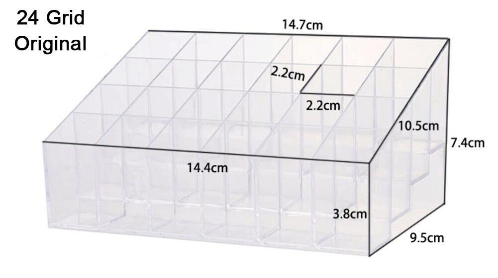 24-40 Grid Lipstick Makeup Stand Display Holder Case Cosmetic Organizer US Stock