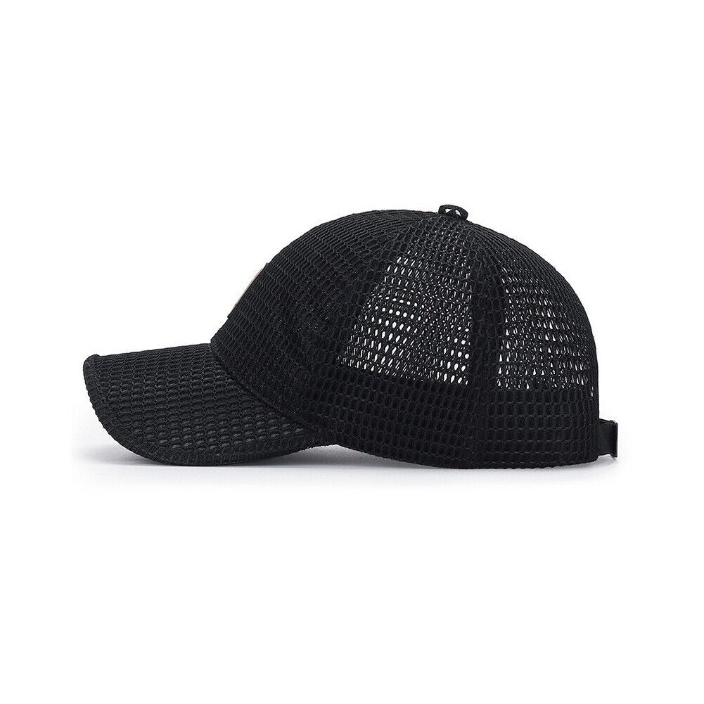 US 1-2 Pcs Men's Mesh Baseball Cap Snapback Sun Protection Breathable Sports Hat