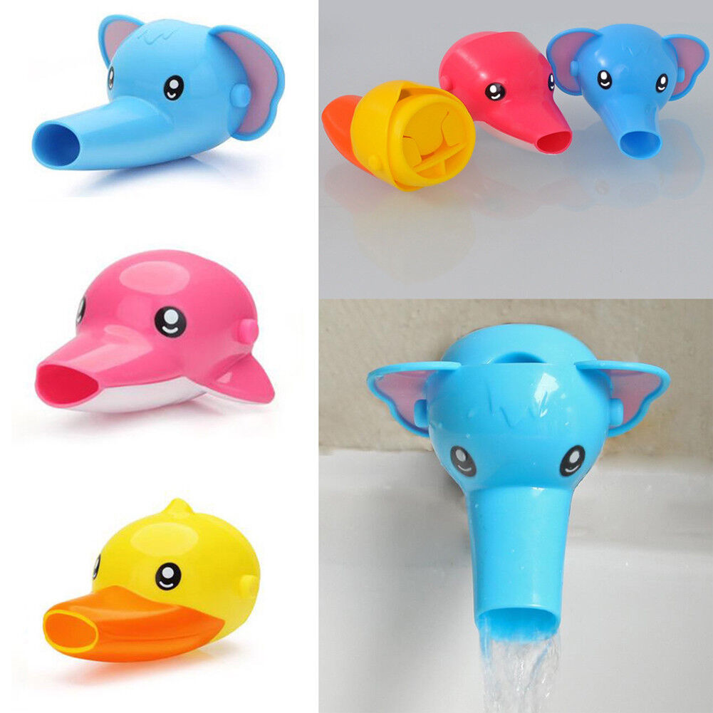 3~6 PCS Animal Faucet Extender for Kids Babies Sink Hand (Elephant+Duck+Dolphin)