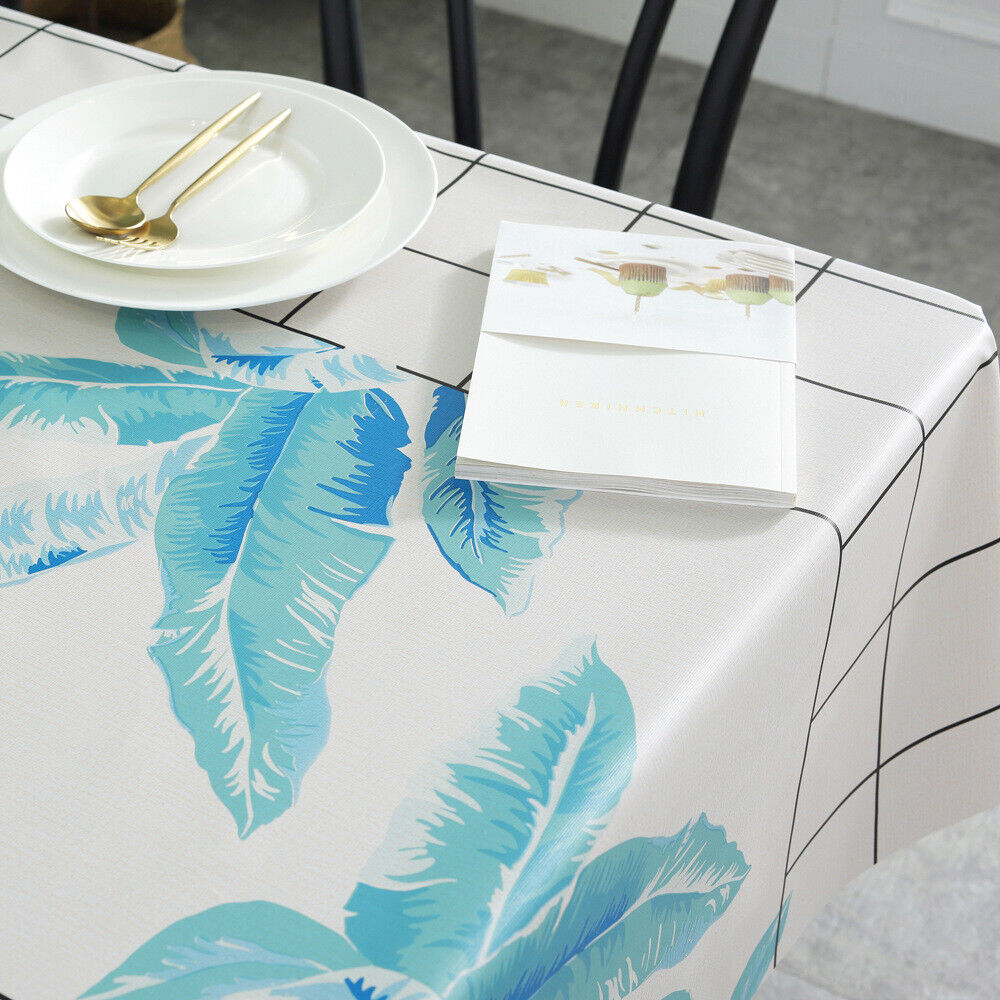 US Vinyl Square Table Cover Wipe Clean PVC Tablecloth Oil-Proof/Waterproof Stain