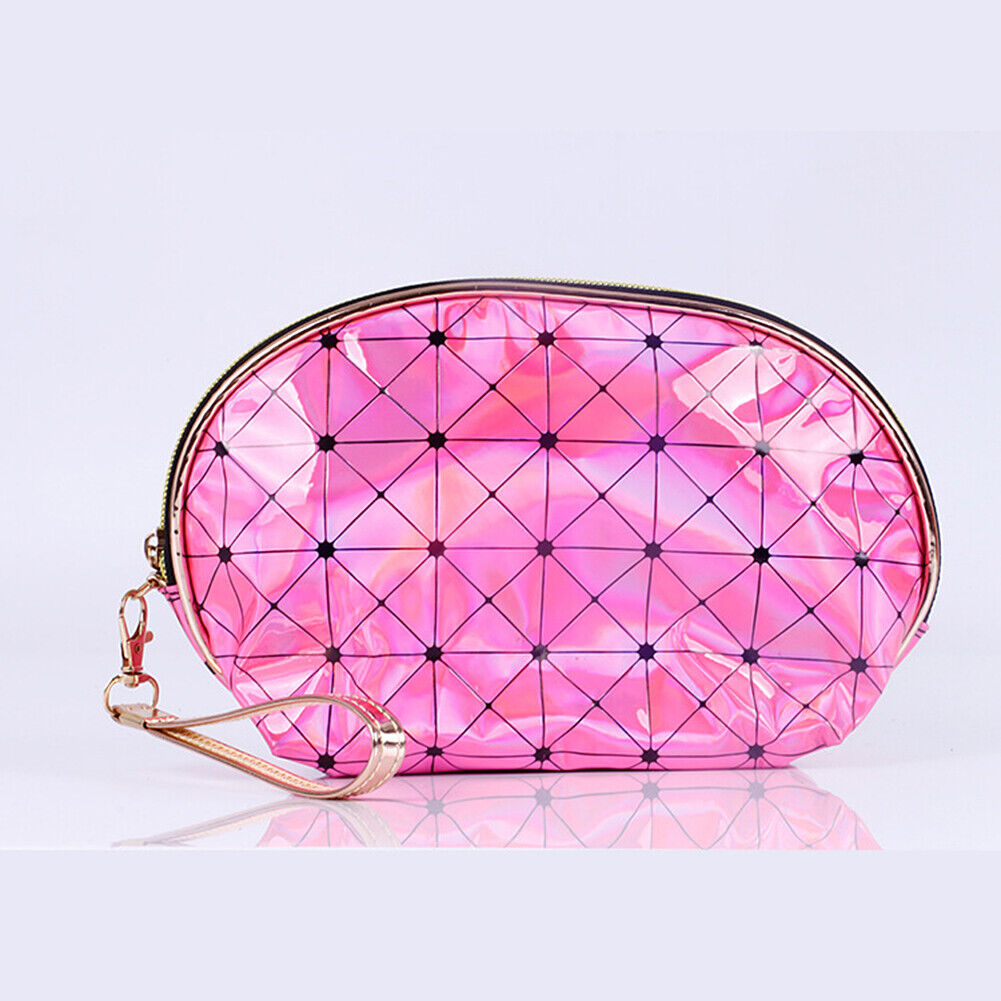 US Holographic Portable Travel Cosmetic Makeup Bag PU Handy Toiletry Waterproof