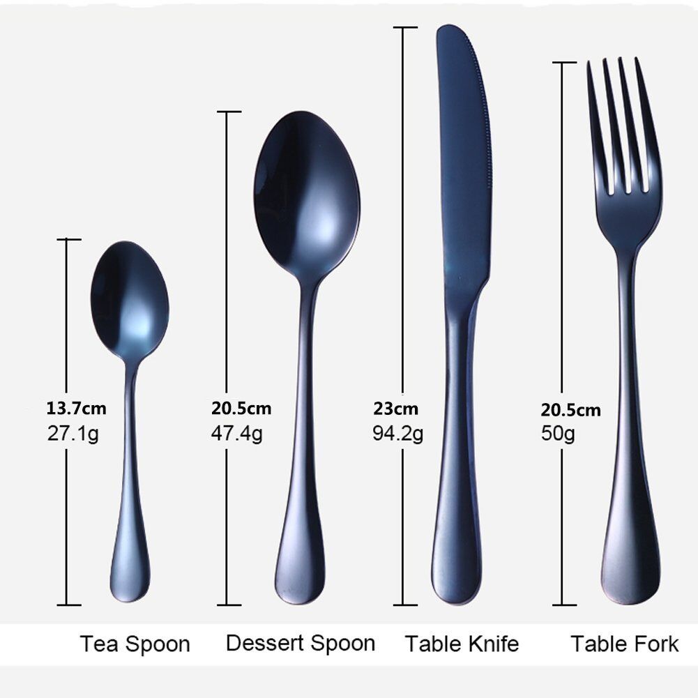 4Pcs Flatware Rainbow Dinnerware Stainless Steel Tableware Set Fork Spoon Knife