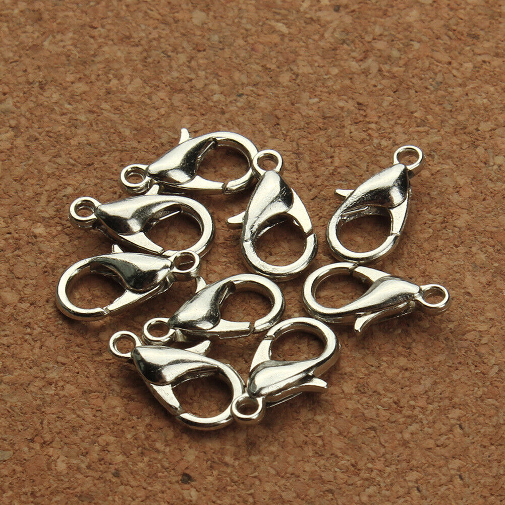US 50 Pack Lobster Clasp Necklace Bracelets Jewelry Accessories DIY 10/12/14mm