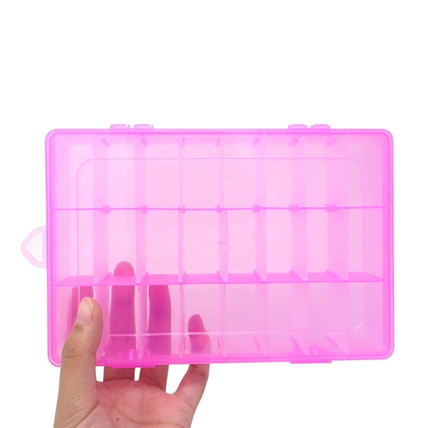 2 Pack 24 Grids Plastic Storage Box Jewelry Earring Tool Containers Organizer