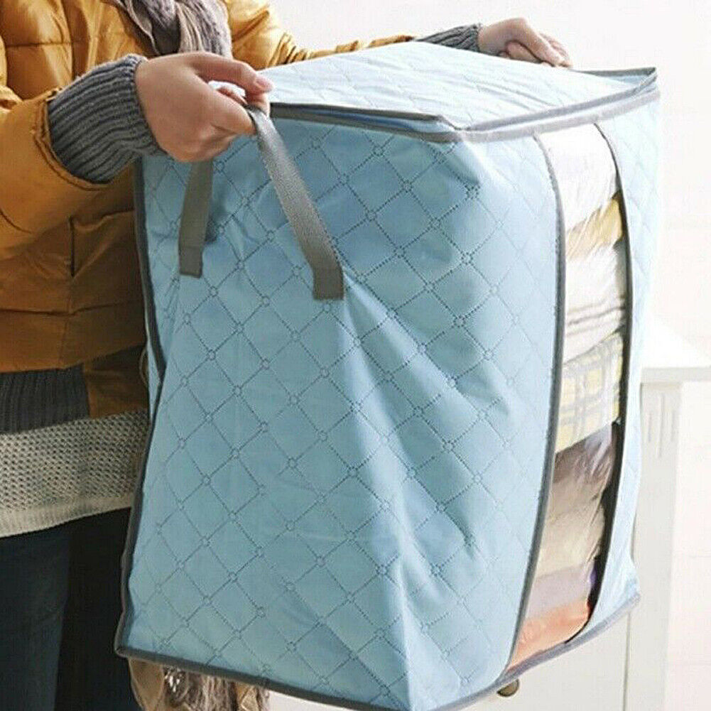 US Anti Dust Large Storage Bag Clothes Quilt Blanket Storage Sort Home Organizer