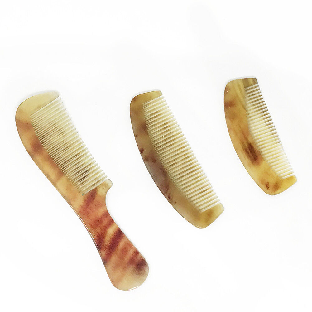 3~5 Pack Massage Tendon Comb Natural Amber Ox Horn Portable Hair Beard US Seller