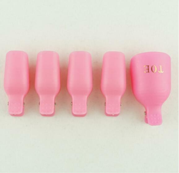 5~10 Pcs Toe Nail Art Soak Off Clip Cap UV Gel Polish Remover Wrap Manicure Tool