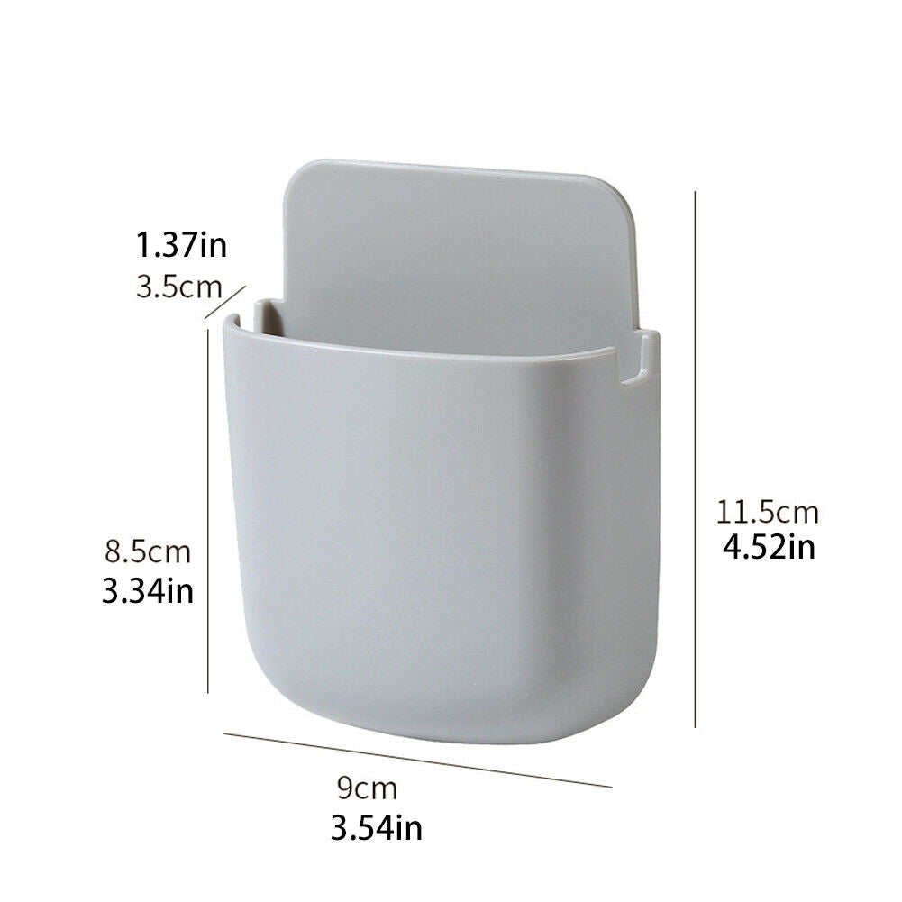 US 2~4Pc Adhesive Rack Hanging Box Remote Control Holder Phone Storage Organizer