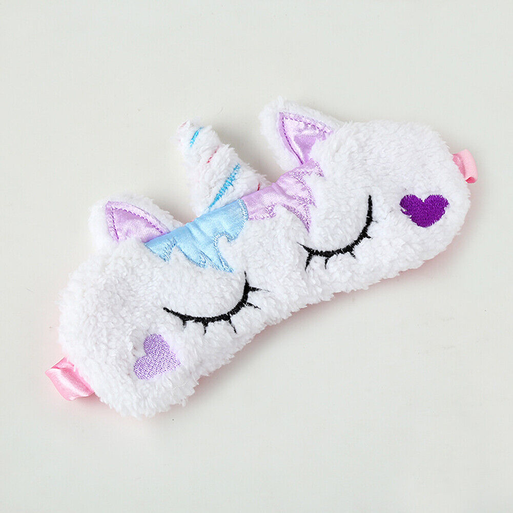 US Unicorn Animal Eye Mask Soft Plush Sleep Masks Sleeping Blindfold Traveling