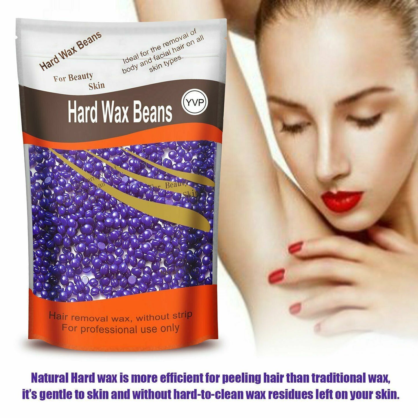 200g Natural Hard Wax Beans Beads for Painless Body Hair Removal Waxing Warmer