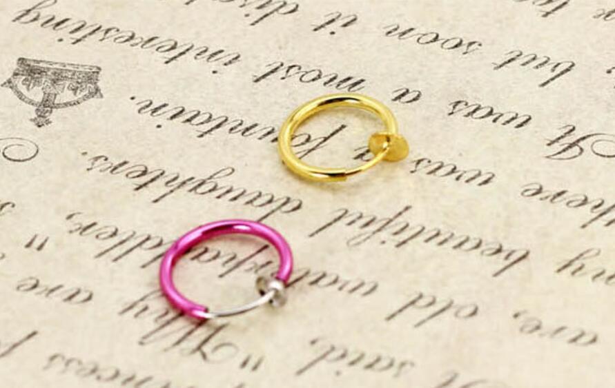 Clip-On Spring Action Non-Piercing Fake Septum Lip Cartilage Nose Tragus Ring