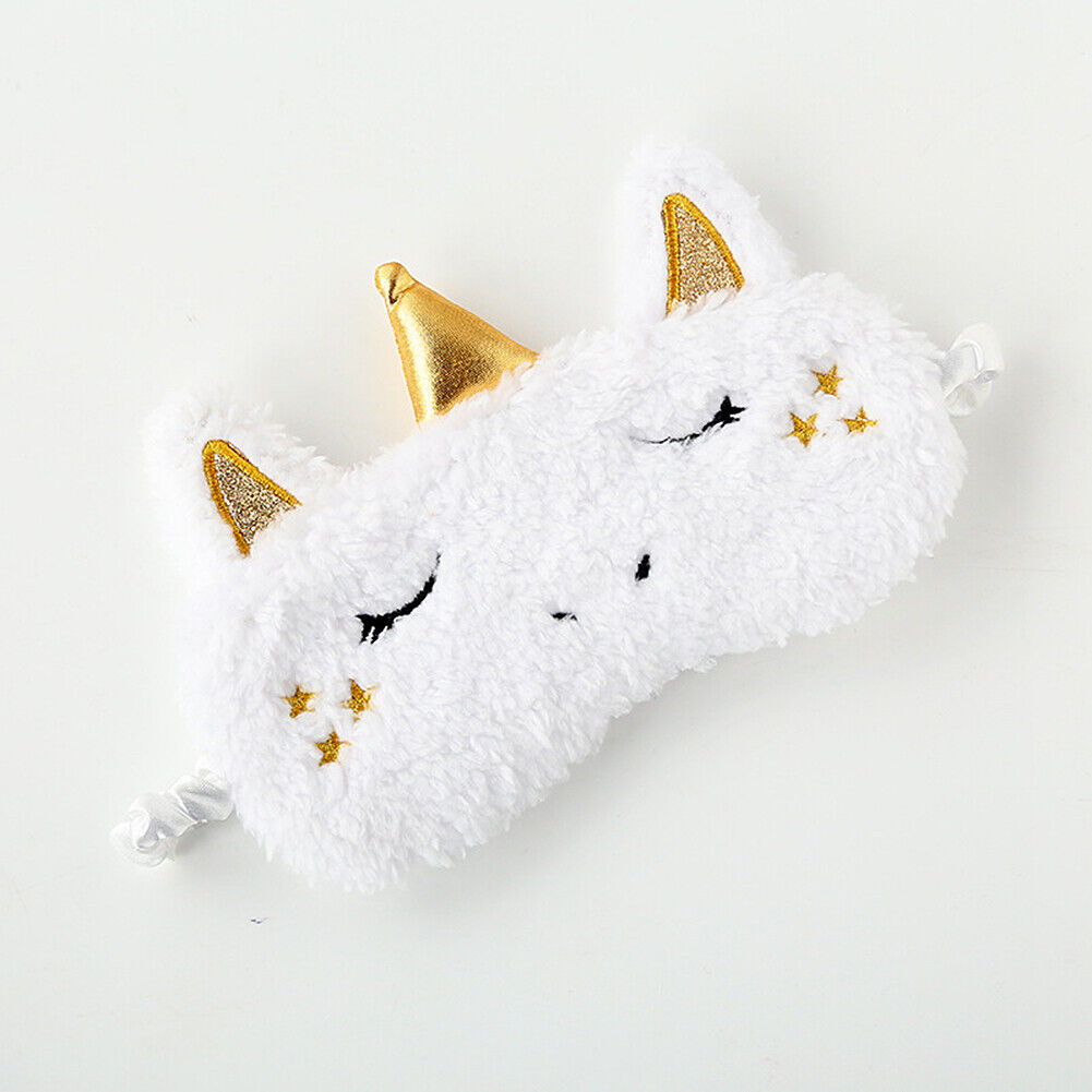 US Unicorn Animal Eye Mask Soft Plush Sleep Masks Sleeping Blindfold Traveling