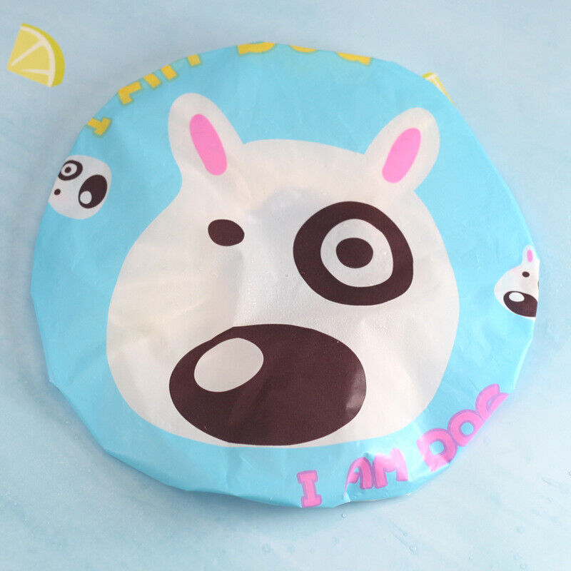 3-6 Pcs Women Shower Cap Waterproof Elastic Bath Hat Cleaning Hat Cute Kid Adult