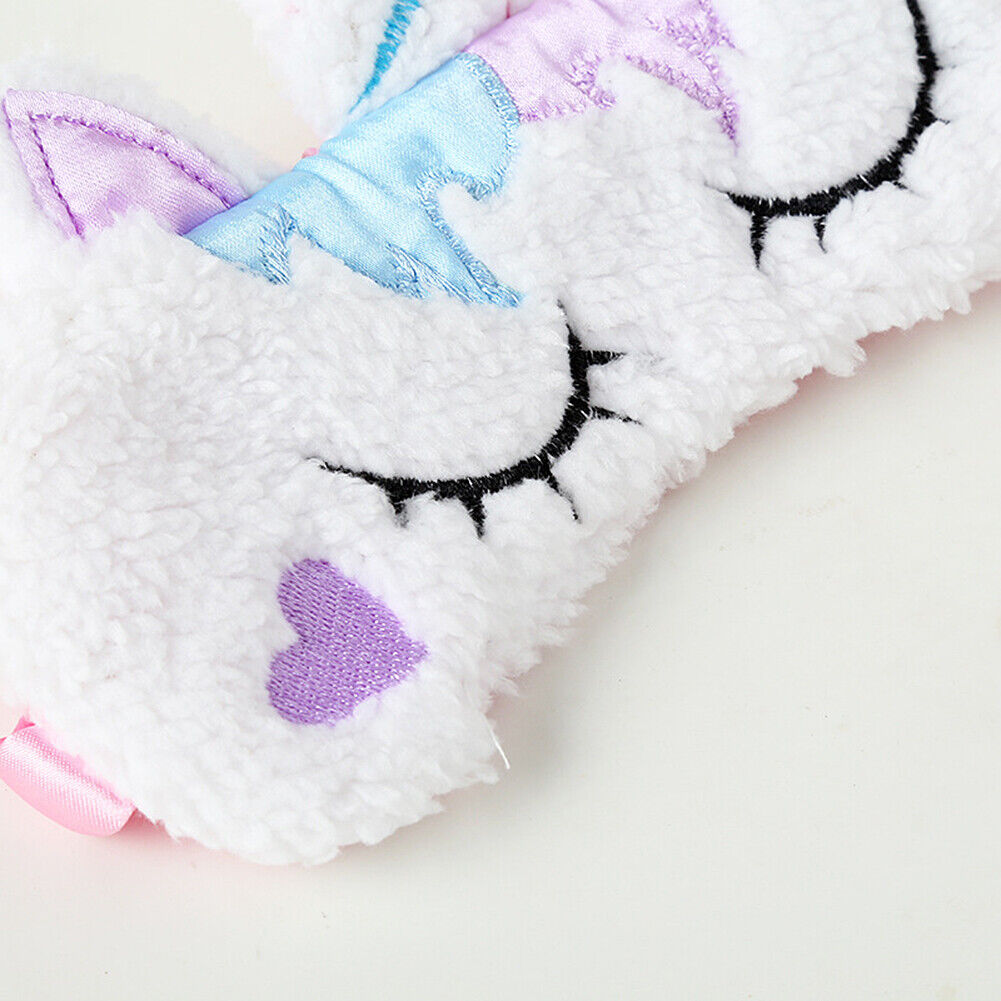 US Unicorn Animal Eye Mask Soft Plush Sleep Masks Sleeping Blindfold Traveling