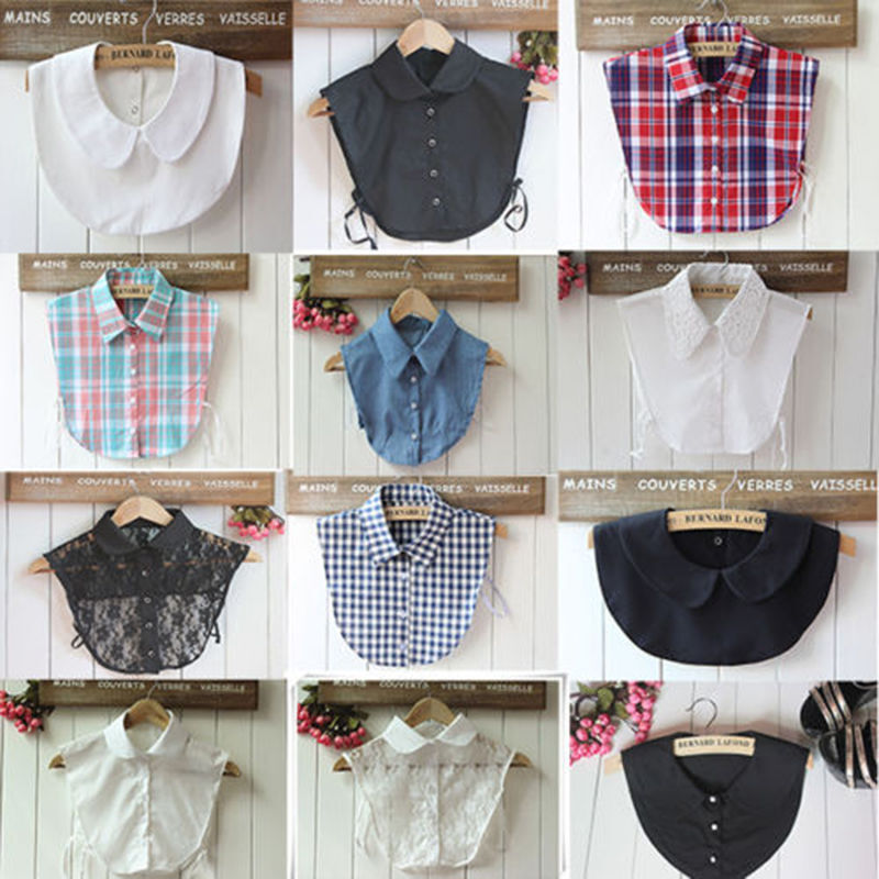 Choker Necklace Unisex Women Peter Pan Detachable Lapel Shirt Fake False Collar