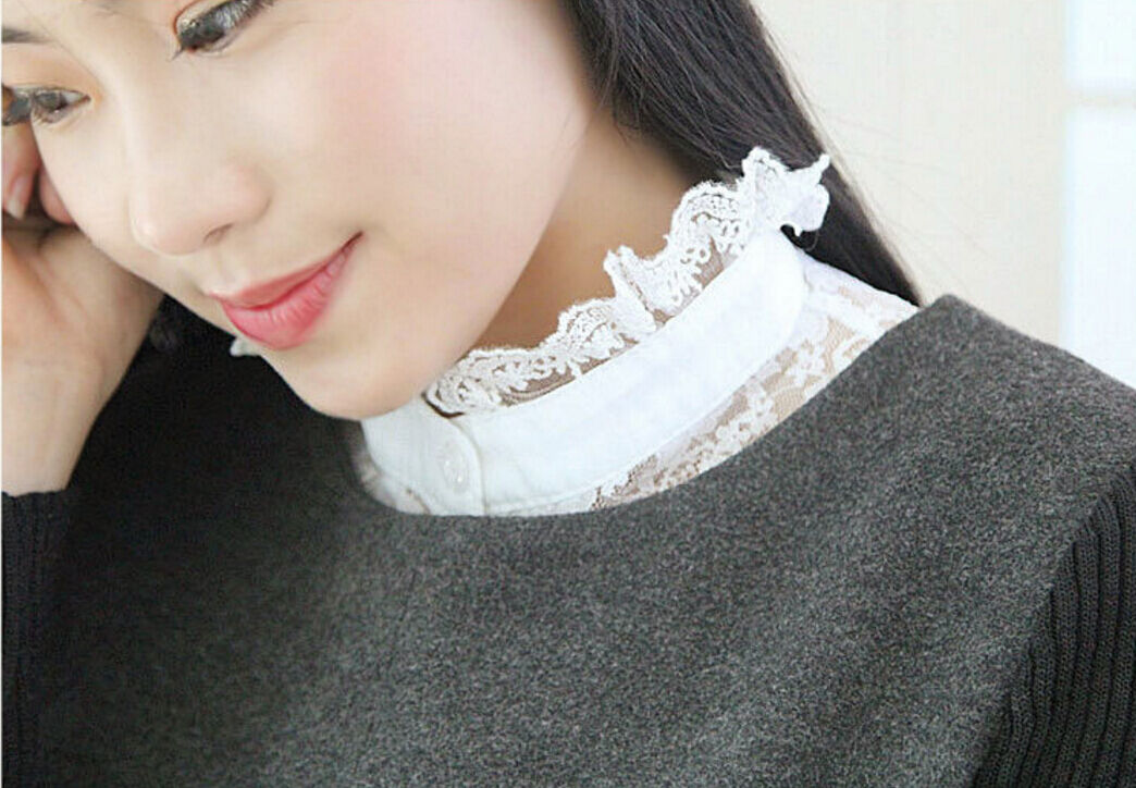 Choker Necklace Unisex Women Peter Pan Detachable Lapel Shirt Fake False Collar