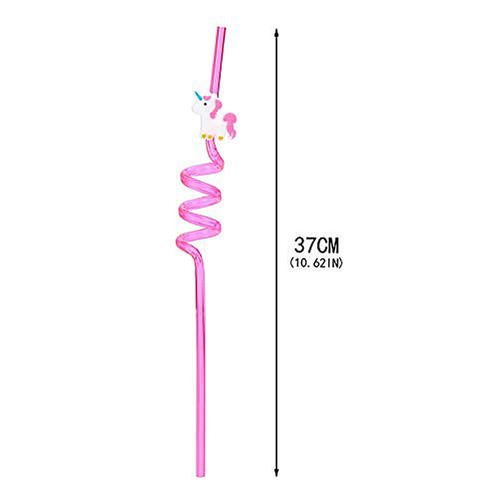 US 24Pcs Reusable Unicorn Alpaca Mermaid Straws Daughters Girls Party Favor Kids