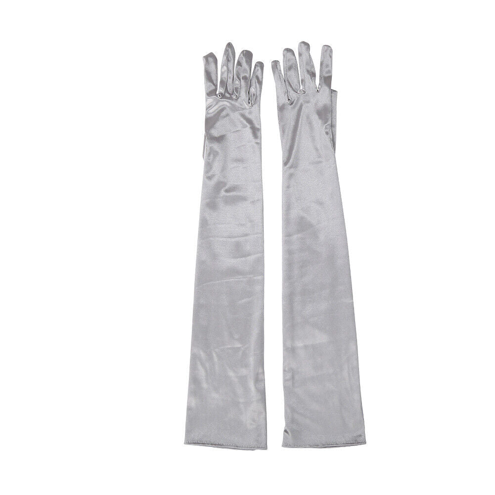 US 20.47'' Satin Evening Gloves Long Party Dance Elbow Arm Length Opera Cosplay