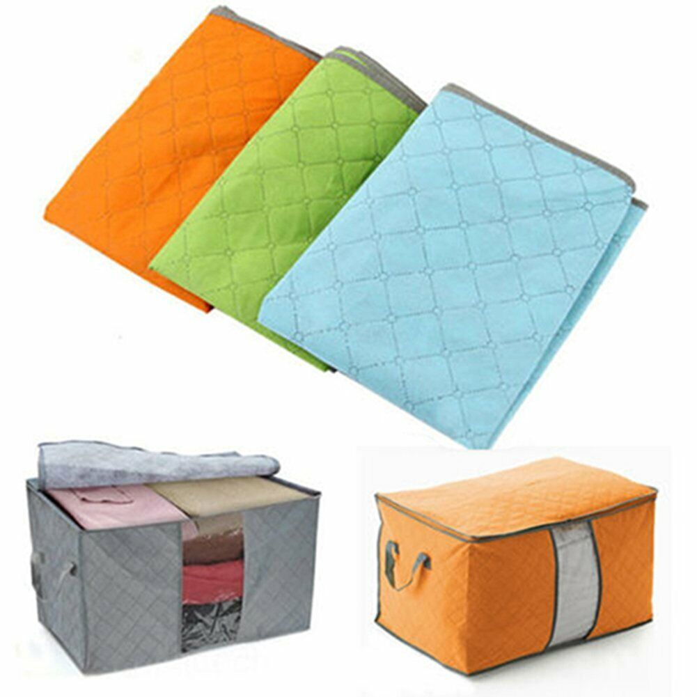 US Anti Dust Large Storage Bag Clothes Quilt Blanket Storage Sort Home Organizer