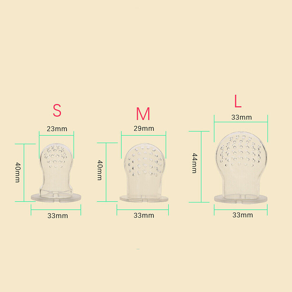 US 3 Pack Baby Food Feeder Fruit Silicone Nipple Teething Toy Soother Pacifier