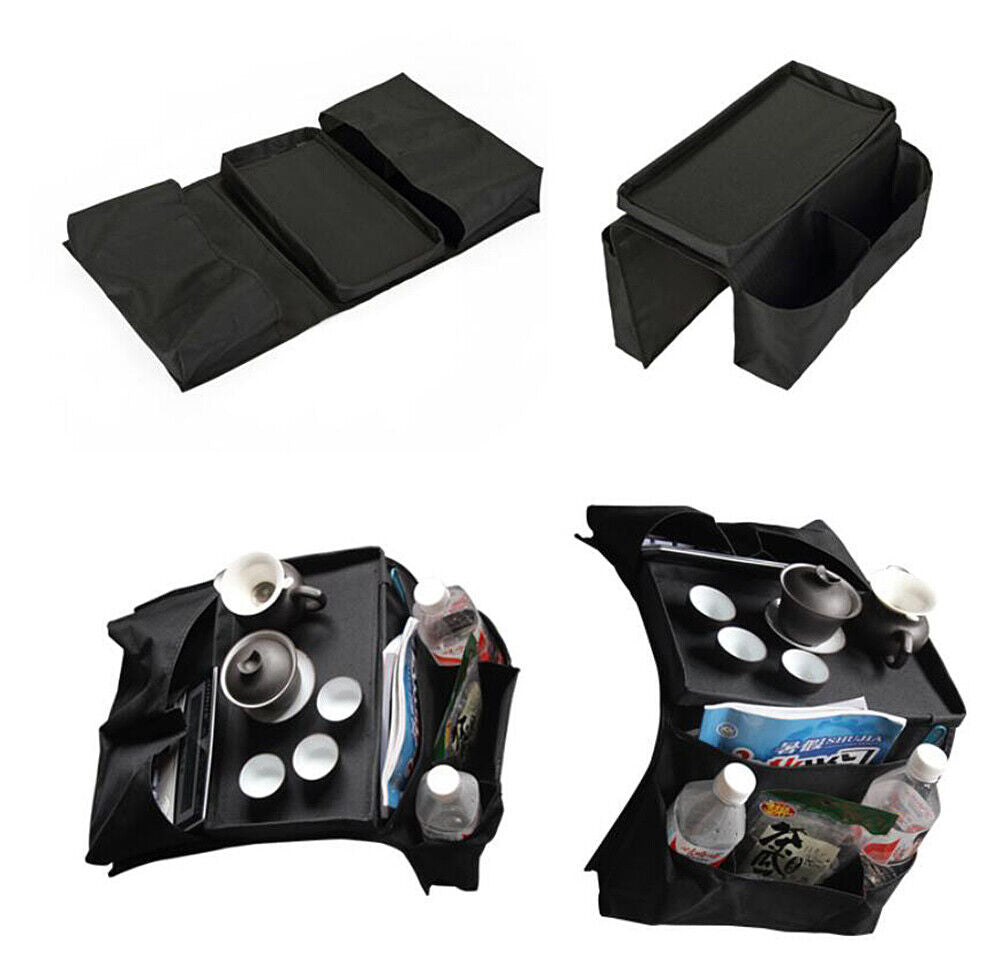 US 6 Pocket Sofa Arm Rest Organizer Caddy Couch Tray Remote Control Holder Table