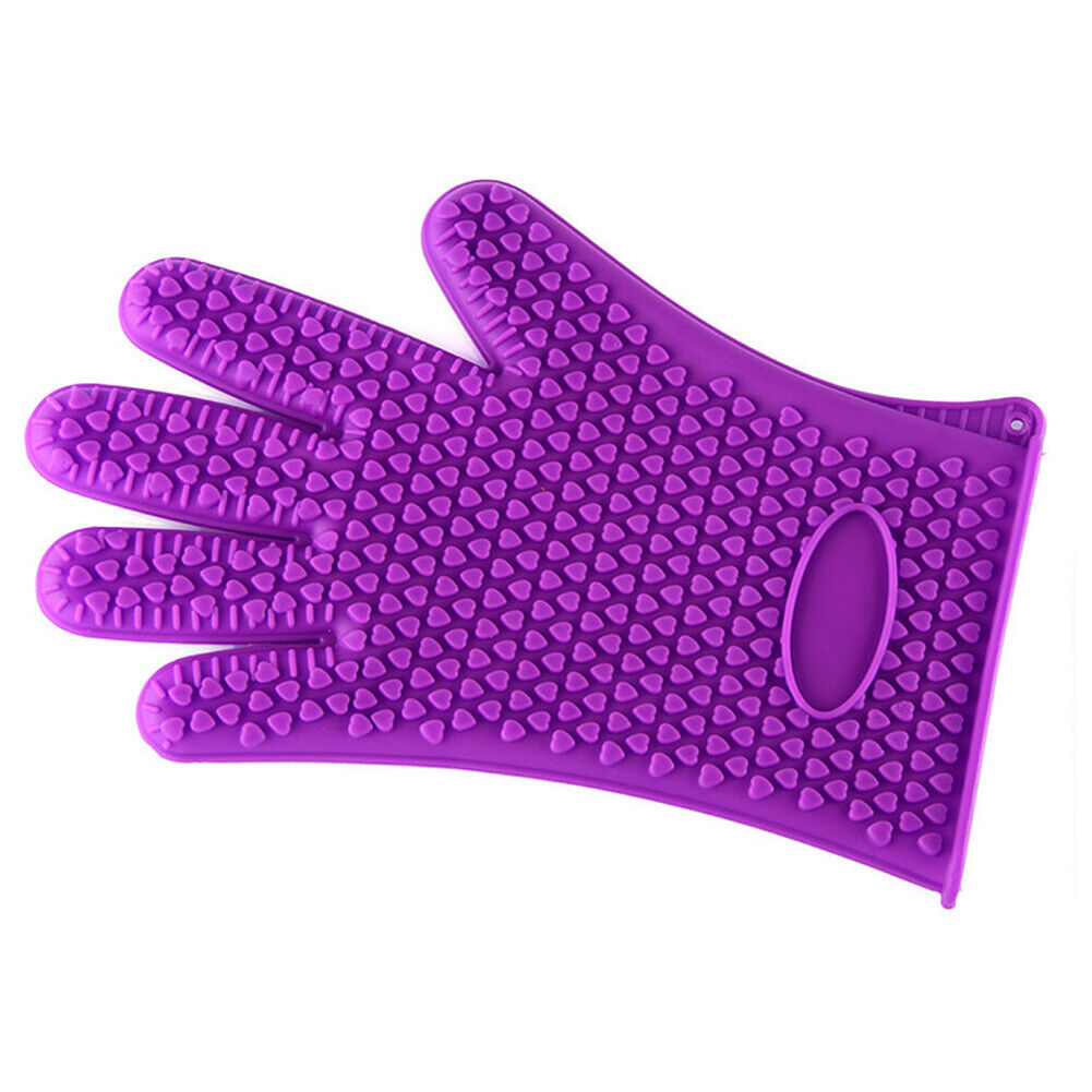 US Silicone BBQ Heat Resistant Gloves Grill Pot Holder Cooking Grip Oven Mitts