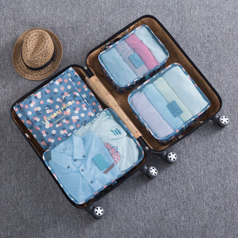 9Pcs Waterproof Clothes Storage Bags Packing Cube Travel Luggage Organizer Pouch