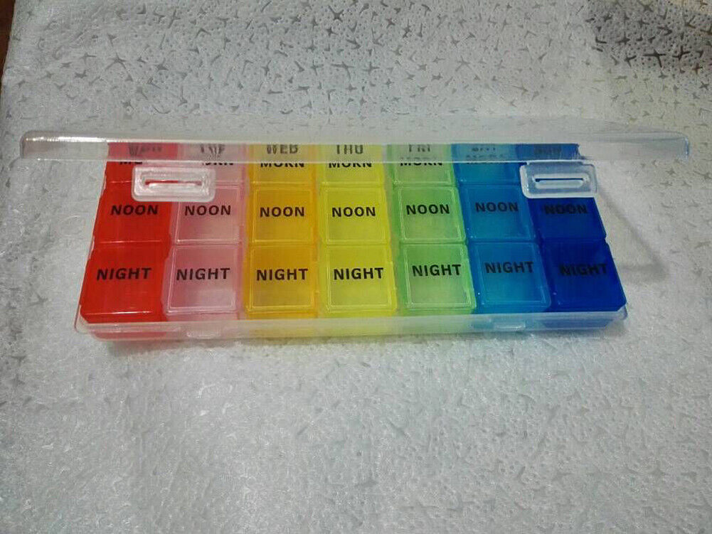US 7 Day 28 Hole Medicine Pill Week Tablet Sort Organizer Storage Container Case