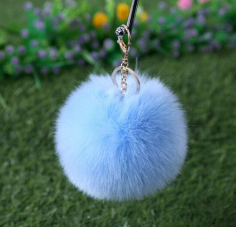 Rabbit Fur Ball/Rabbit Ear PomPom Cell Phone Car Pendant Handbag Key Chain Ring