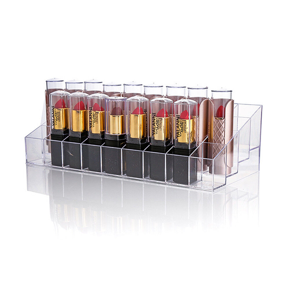 24-40 Grid Lipstick Makeup Stand Display Holder Case Cosmetic Organizer US Stock