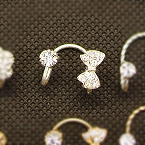 2X Magik Rhinestone EarStud Crystal Ear Cuff Wrap Clip On Non-piercing Earrings