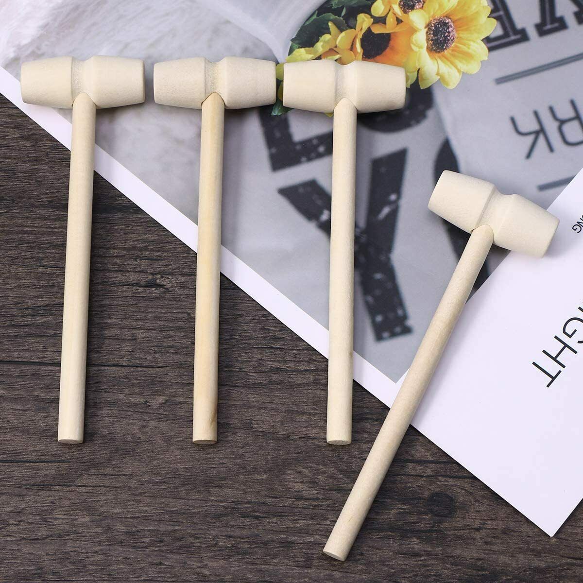 US 20 Pack Mini Wooden Hammer Mallet Pounding Toy Beating Gavel Toys Boys Girls