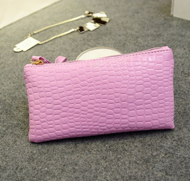 Crocodile/Stone Pattern Envelope Synthetic Leather Clutch Wrist/Shoulder Bag