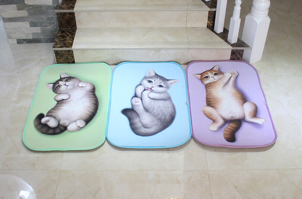 US Cat Dog Non-Slip 3D Doormat Kitchen Bathmat Bedrooms Patio Stair Carpet Mat