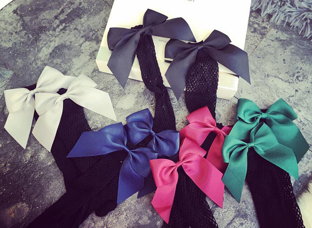 US 6 Pairs Cute Women's Black Mesh Short Ankle Socks Sexy Bow Fishnet Pop Socks