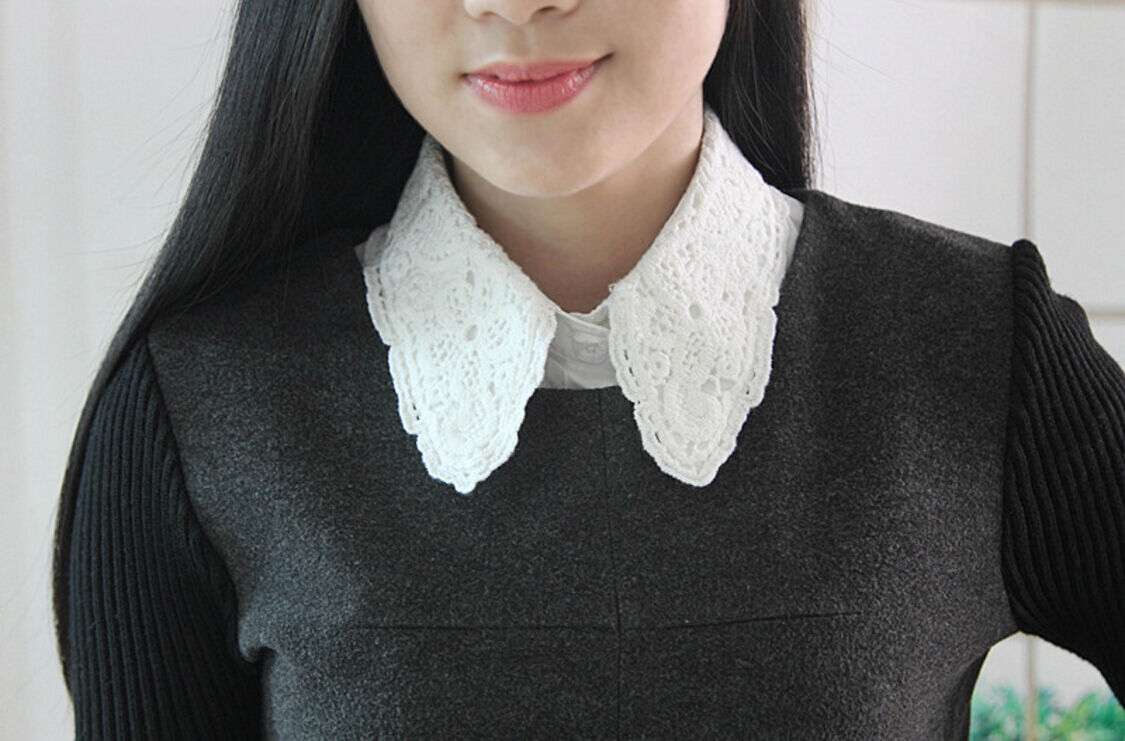 Choker Necklace Unisex Women Peter Pan Detachable Lapel Shirt Fake False Collar