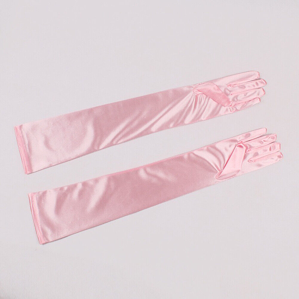 US 20.47'' Satin Evening Gloves Long Party Dance Elbow Arm Length Opera Cosplay