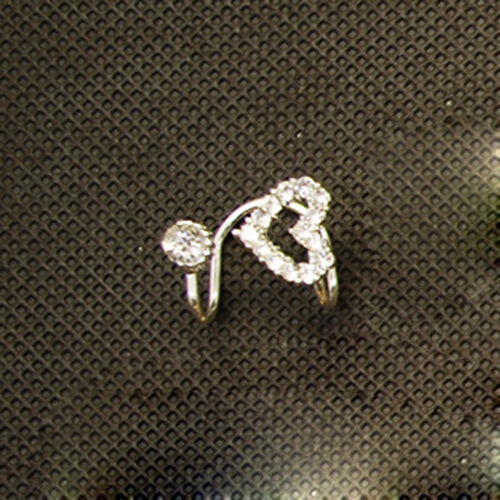 2X Magik Rhinestone EarStud Crystal Ear Cuff Wrap Clip On Non-piercing Earrings
