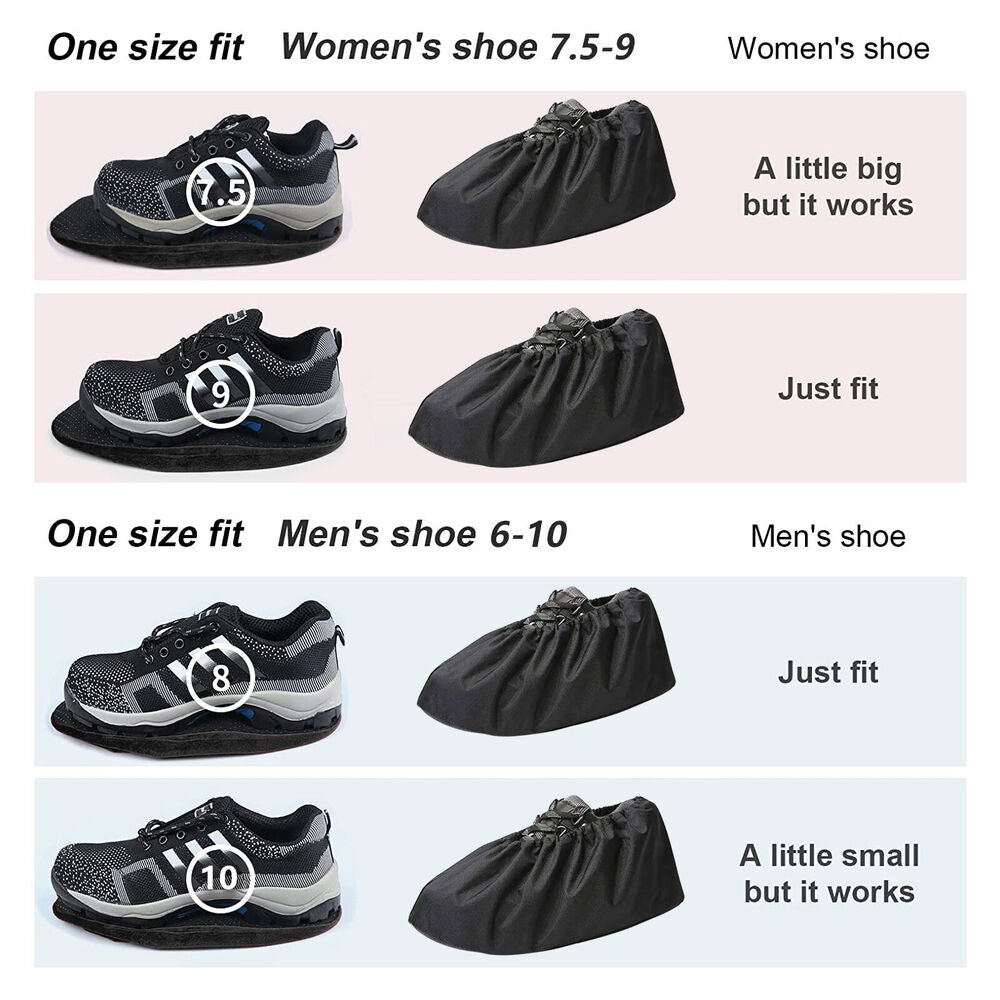 US 3-6 Pairs Washable Reusable Non-Slip Sole Overshoe Dust Waterproof Shoe Cover