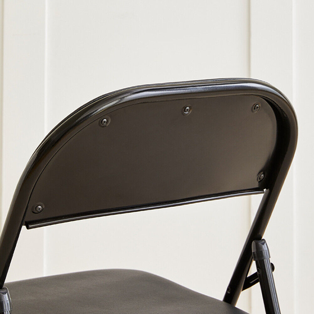 US 4 Pack Upgrade Vinyl Padded Seat Metal Back Folding Chair Heavy Duty Durable