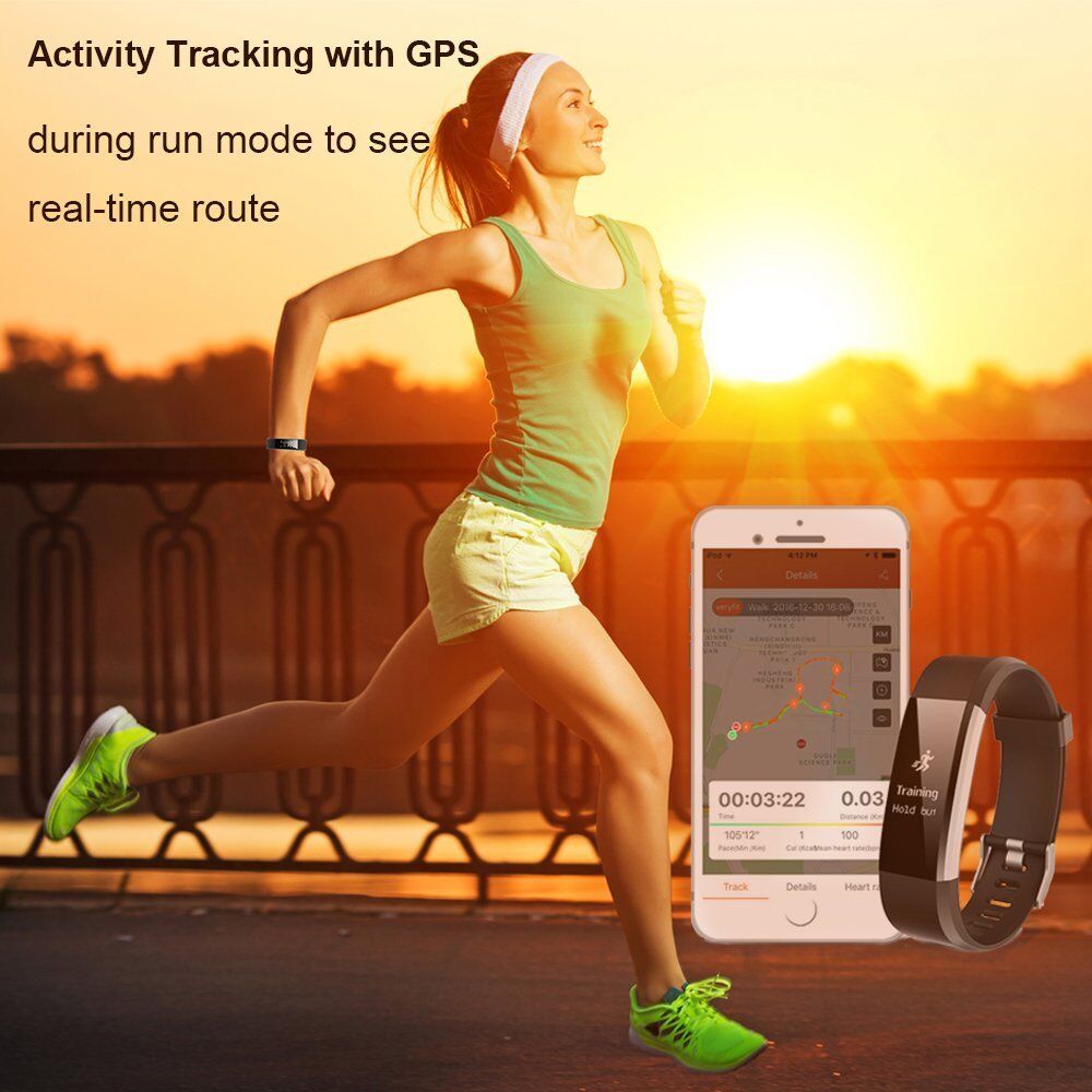 Fitness Tracker, Waterproo Heart Rate Monitor Bluetooth Smart Watch