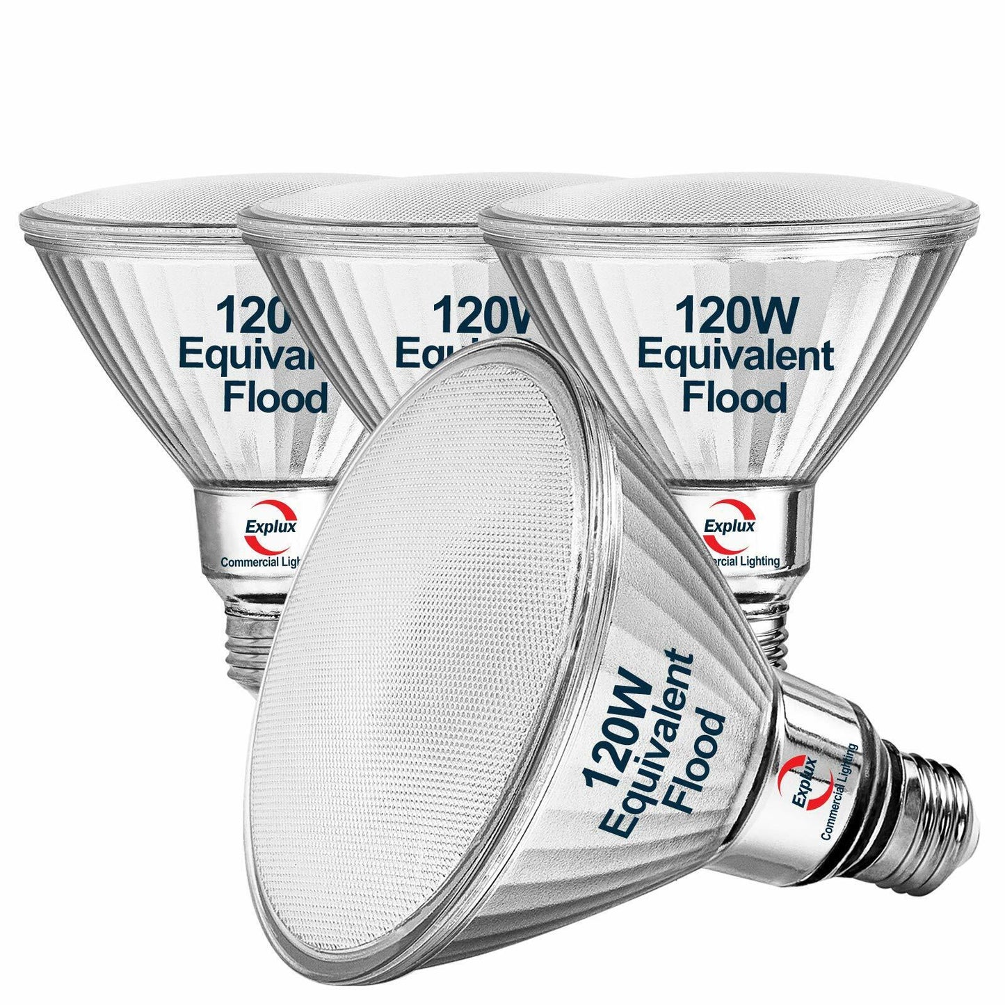 Flood LED Bulb, Dimmable, Weatherproof & Anti-Ageing, Bright White 3000K, 4-Pack