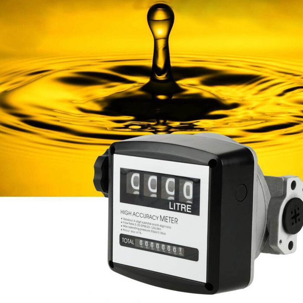 US Fuel Flow Meter Digital Diesel Transfer Pump Counter Gas Oil Flowmeter Fine