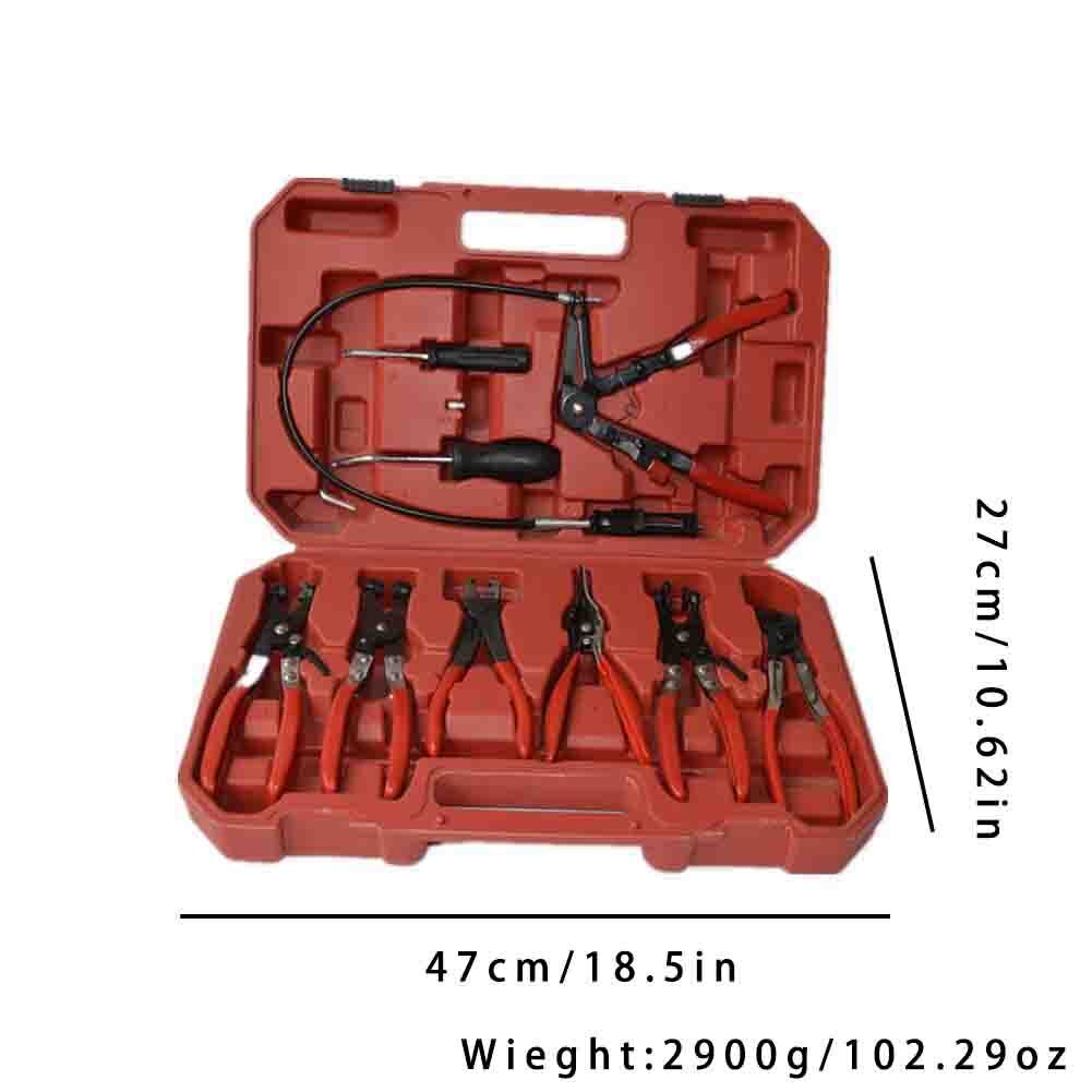 US 10Pc Flexible Hose Clamp Pliers Wire Long Reach Fuel Oil Water Hose Remover T