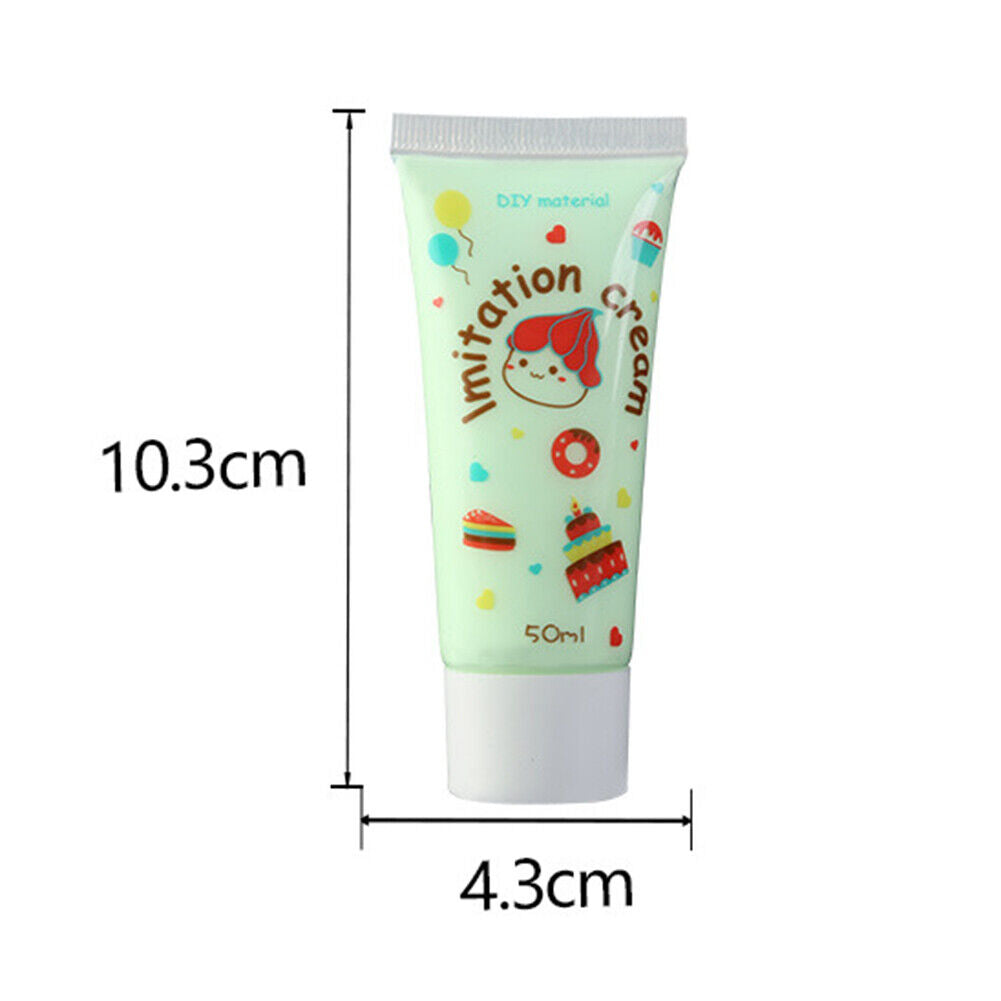 US 14 Pcs 50g Simulation Cream Adhesive Fake Whipped Cream Glue Set w/14 Nozzles