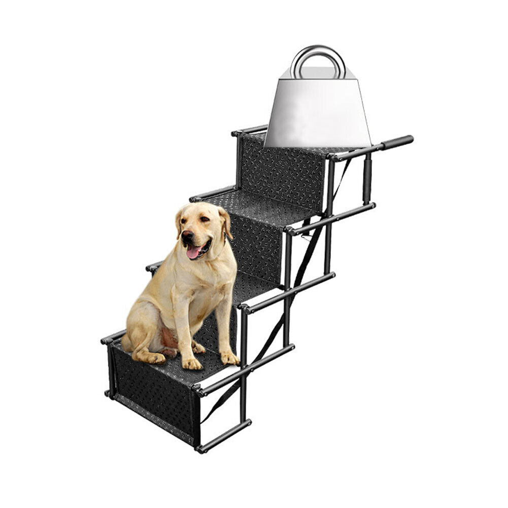 US Folding Dog Pet Steps Ramp Stairs Car Boot Portable Ladder Metal Accordion